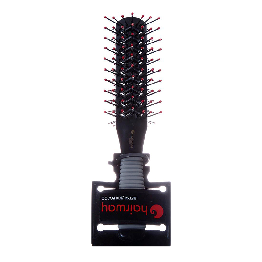 HAIRWAY Щетка Tunnel двухсторонняя, на пластиковой основе, нейлоновые штифты, 2х7 рядов, фото 3