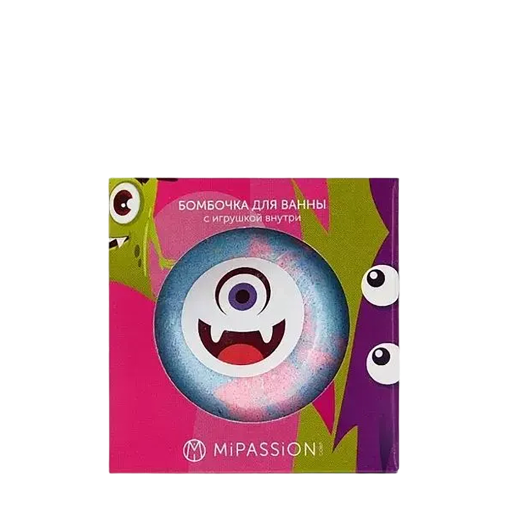 MIPASSIONcorp Бомбочка для ванны с игрушкой, монстрики / MiPASSiON 150 гр разукрашка монстрики
