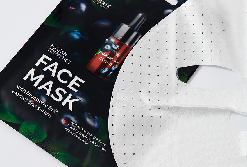 FABRIK COSMETOLOGY Маска тканевая с сывороткой и экстрактом плодов черники / FACE MASK 30 гр, фото 2