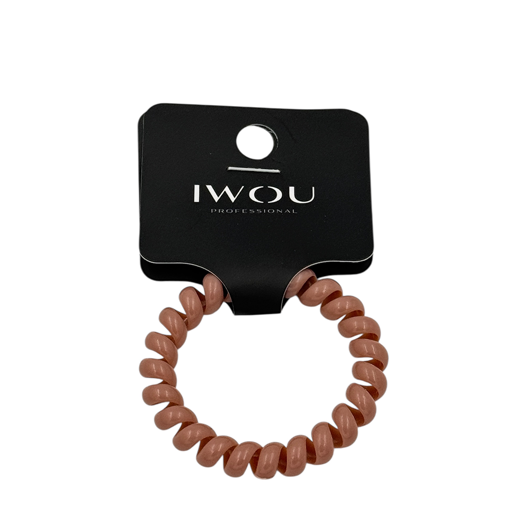 IWOU PROFESSIONAL Резинка пружинка Глянец розово-бежевая 1шт, фото 1