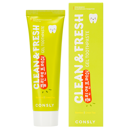 CONSLY Паста зубная гелевая с экстрактами бамбука и зеленого чая / Clean&Fresh Consly 105 гр, фото 2