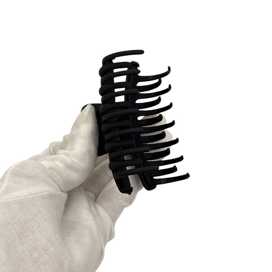 IWOU PROFESSIONAL Краб для волос двухрядный Акула черный 8,5см, фото 4