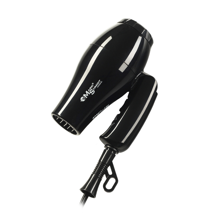 MARK SHMIDT Фен Mark Shmidt дорожный складной чёрный, 1 насадка + диффузор 1000W, фото 2