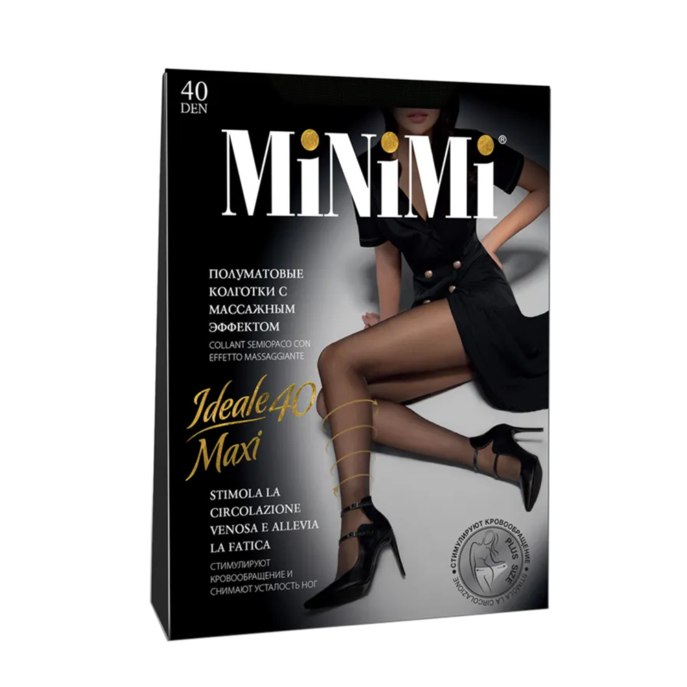 MINIMI Колготки MAXI Nero 7 (XXXL), утяжка по ноге / IDEALE 40, фото 1