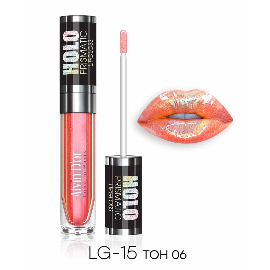 ALVIN D'OR Блеск для губ, тон 06 / Lipgloss HoloPrismatic 5,6 гр, фото 2