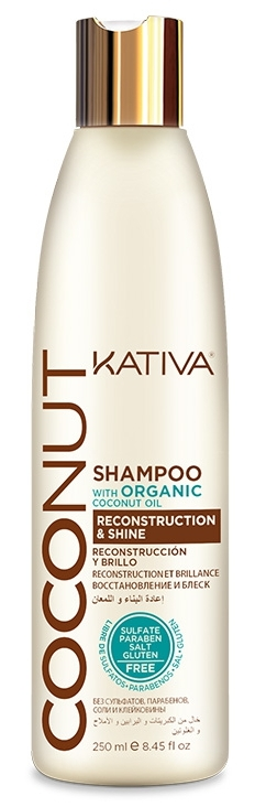 KATIVA Шампунь восстанавливающий с органическим кокосовым маслом для поврежденных волос / COCONUT 250 мл восстанавливающий шампунь для поврежденных волос deep care shampoo 44712 300 мл