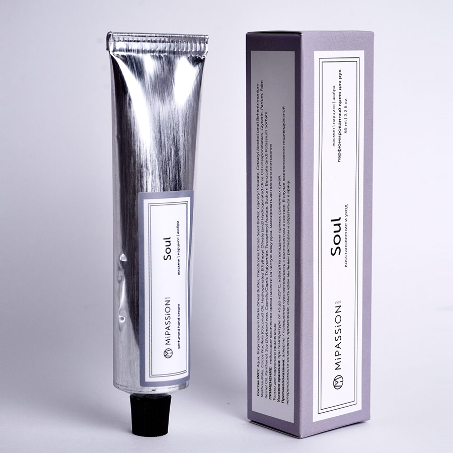 MIPASSIONcorp Крем парфюмированный для рук, жасмин, нарцисс, амбра / Soul MiPASSiON 65 мл, фото 2