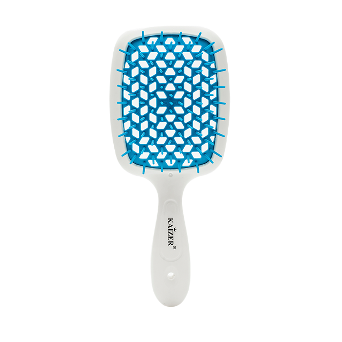 KAIZER Расчёска массажная, вентиляционная Имидж, пластик, цвет бело-синий kaizer расчёска массажная вентиляционная имидж пластик бело синий