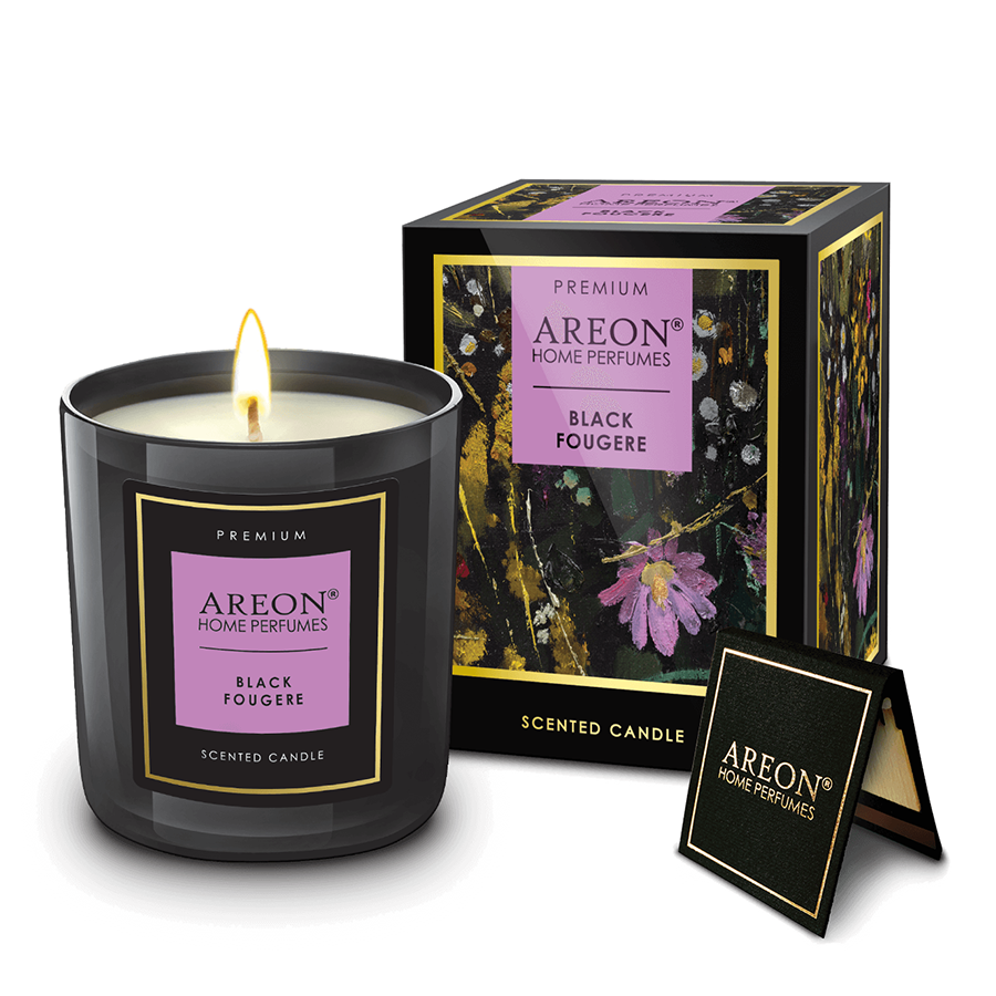AREON Свеча ароматическая Премиум, черный фужер / HOME PERFUMES Black Fougere 600 гр, фото 2