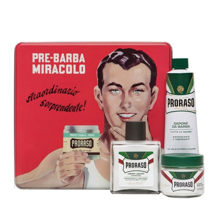 PRORASO Набор для бритья (крем 100 мл, крем 150 мл, бальзам 100 мл) GINO, фото 4