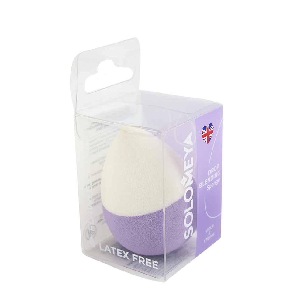 SOLOMEYA Спонж для макияжа капля, Viola&Cream / Solomeya Drop blending sponge Viola&Cream 1 шт, фото 2
