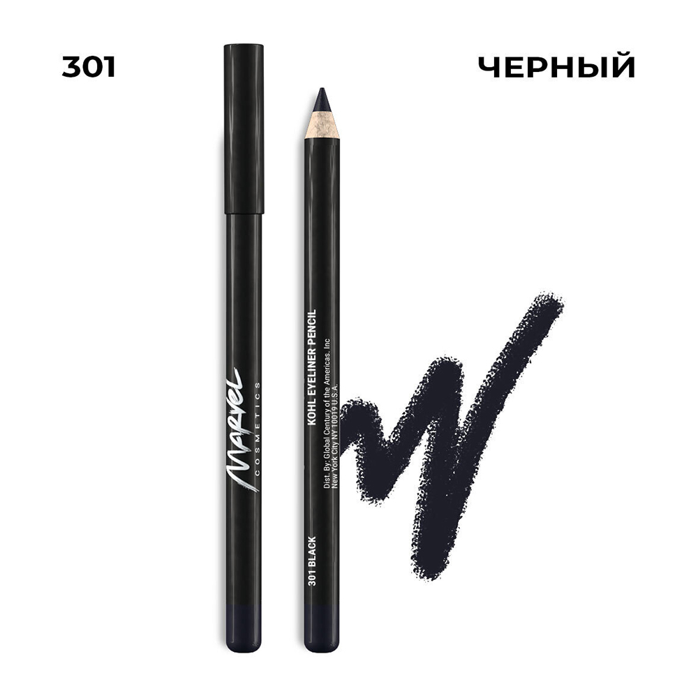 MARVEL COSMETICS Карандаш для глаз, 301 черный / Marvel black 4,18 гр, фото 4
