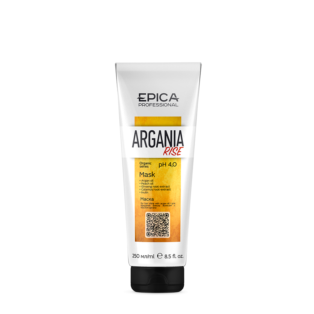 EPICA PROFESSIONAL Маска для придания блеска с маслом арганы / Argania Rise ORGANIC 250 мл glow lab маска для лица 3 х этапная с ана и вна кислотами 1 шт