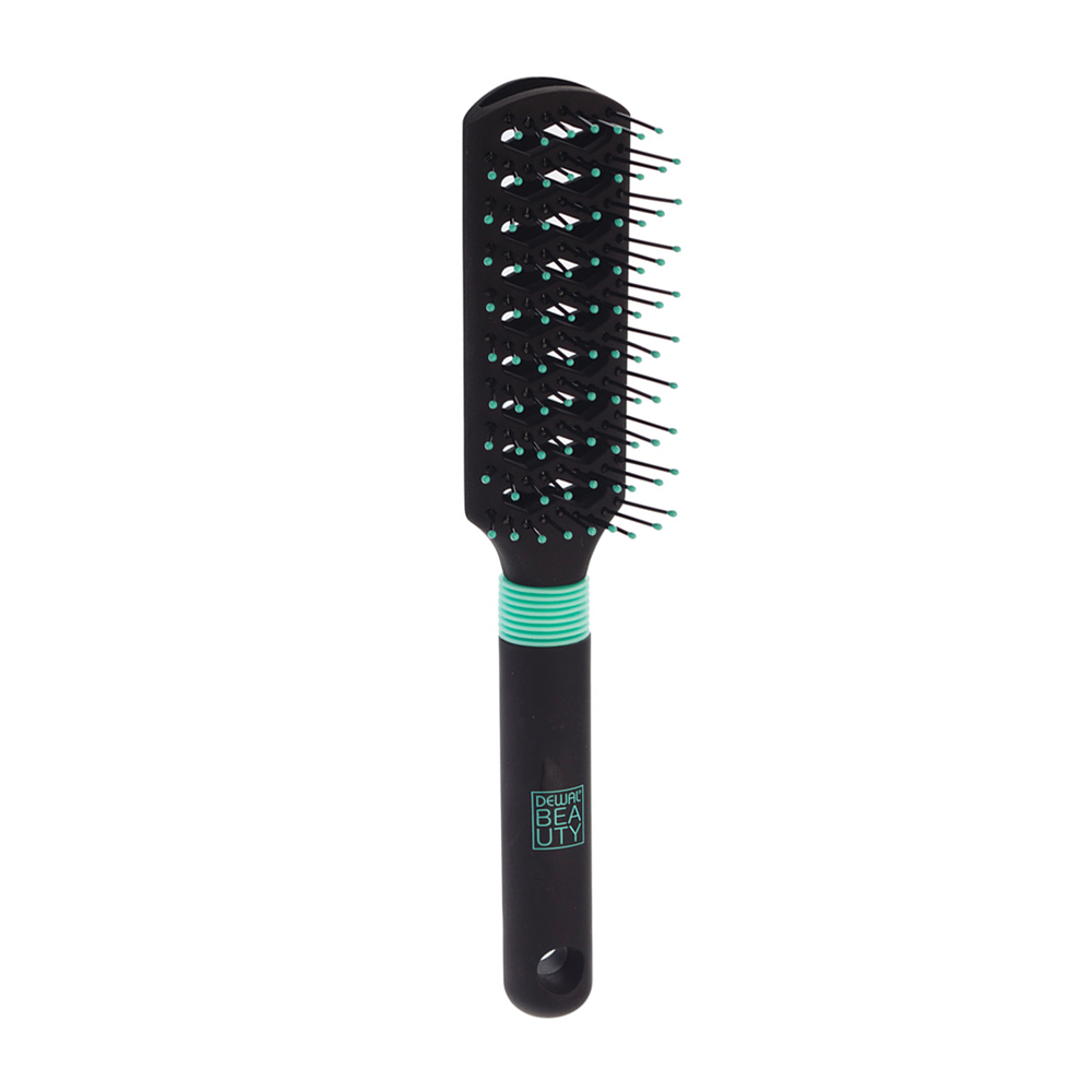 DEWAL BEAUTY Щетка продувная Бирюза с нейлоновым штифтом, прямоугольная 9 рядов