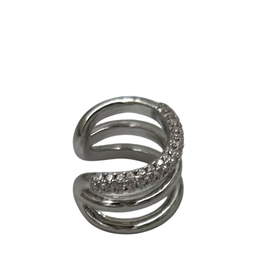 IWOU PROFESSIONAL Кафф Тройной со стразами цвет серебро, фото 3