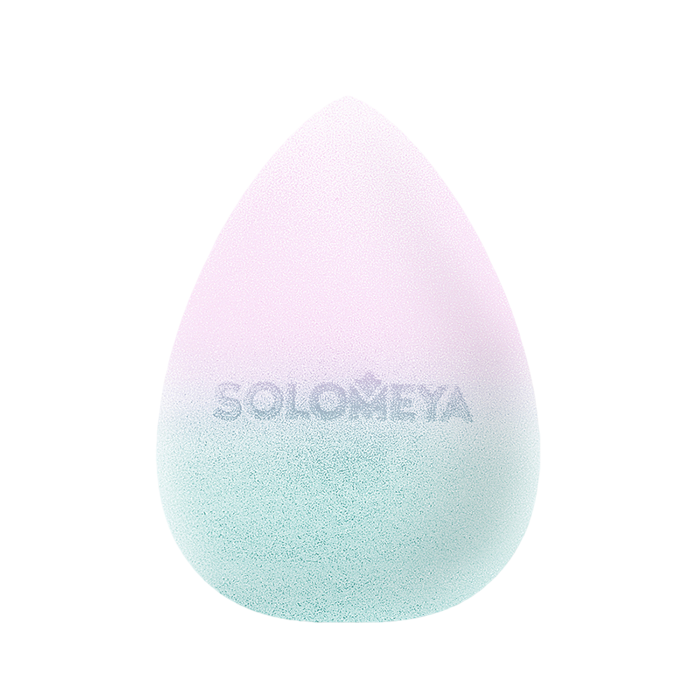 SOLOMEYA Спонж косметический для макияжа меняющий цвет, в упаковке-яйцо / Color Changing blending sponge Blue-pink 1 шт, фото 2
