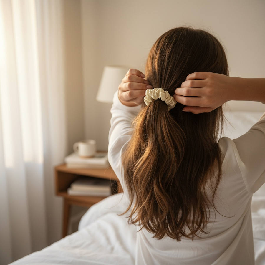 IWOU PROFESSIONAL Резинка для волос Шелк шампань 2шт, фото 3