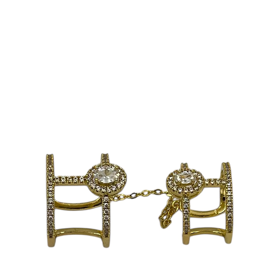 IWOU PROFESSIONAL Кольцо двойное Стразы, фото 2