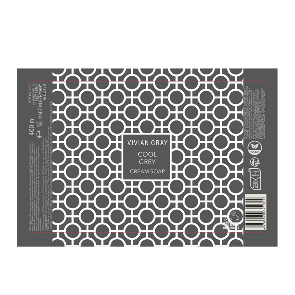 VIVIAN GRAY Крем-мыло, холодный-серый / Vivian Gray Geometrical Cream Soap Cool Grey  400 мл, фото 2