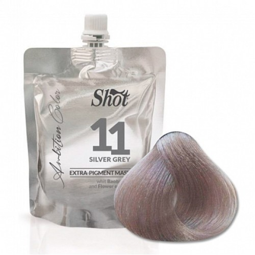 SHOT Маска экстра пигмент, 11 серебристый серый / EXTRA PIGMENT MASK 200 мл, фото 2