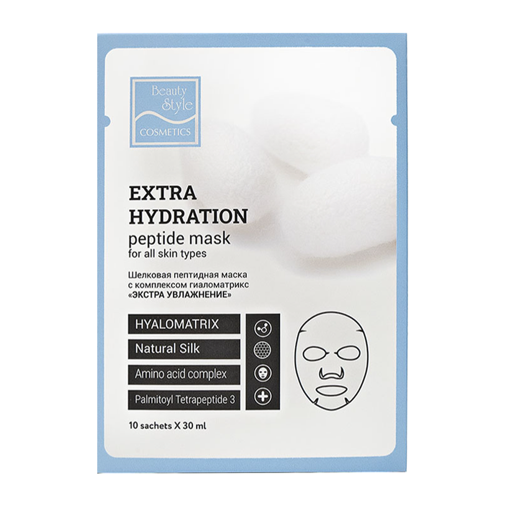 

BEAUTY STYLE Маска пептидная шелковая с комплексом Гиаломатрикс Экстра увлажнение / Beauty Style 30 гр