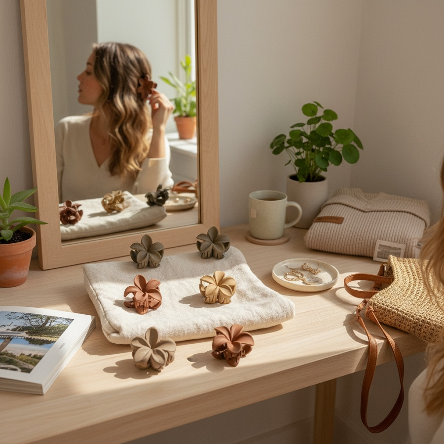 IWOU PROFESSIONAL Набор крабов мини Цветочки мокко 6шт, фото 3