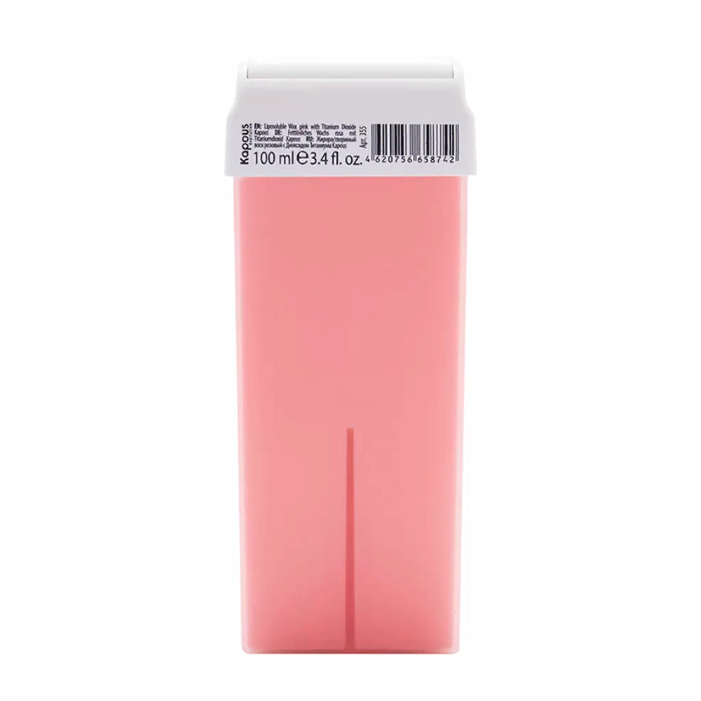 KAPOUS Воск жирорастворимый розовый с диоксидом титаниума / Depilation 100 мл жирорастворимый воск розовый диоксидом титаниума с узким роликом
