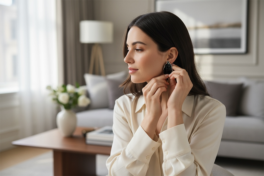 IWOU PROFESSIONAL Серьги Крылья черного ангела, фото 2