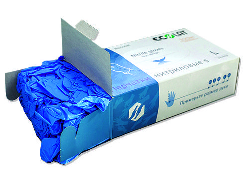 ECOLAT Перчатки нитриловые, голубые, размер XS / 5 EcoLat 100 шт, фото 2