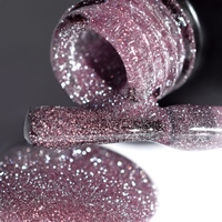 PNB 06 гель-лак для ногтей светоотражающий, пепельно-розовый / Gel Polish SHOCK EFFECT Ash Rose PNB UV/LED 8 мл, фото 3