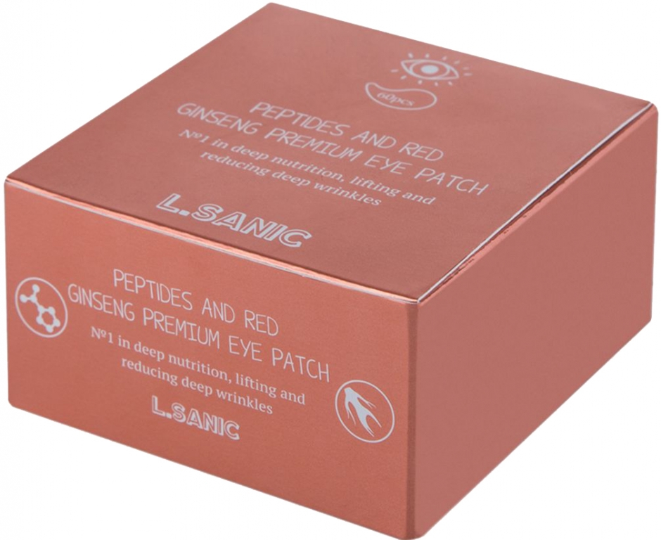 L.SANIC Патчи гидрогелевые с пептидами и экстрактом красного женьшеня для области вокруг глаз 60 шт, фото 5