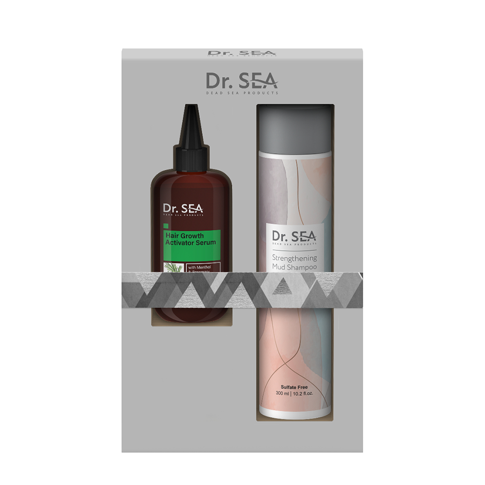 DR.SEA Набор подарочный для волос (сыворотка-активатор для роста волос 100 мл + шампунь 300 мл) DEAD SEA TREASURES