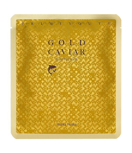 HOLIKA HOLIKA Маска тканевая антивозрастная с золотом для лица Прайм Йос / Prime Youth Gold Caviar Gold Foil Mask, 25 мл