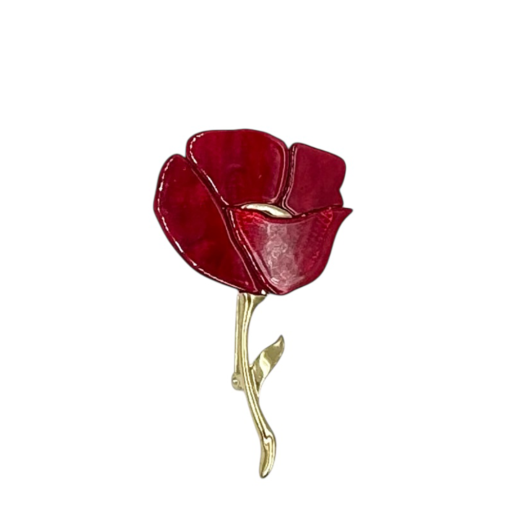 IWOU PROFESSIONAL Брошь Мак красный, фото 1