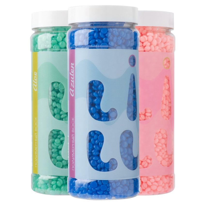 LILU Воск полимерный в гранулах в банке, полупрозрачный Azulen / LILU 300 гр, фото 3