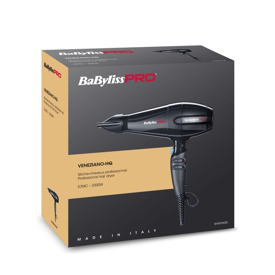 BABYLISS PRO Фен BaByliss Pro Veneziano HQ, ионизация, 2 насадки 2200 Вт, фото 4