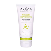 Гель очищающий для лица и тела с салициловой кислотой / Anti-Acne Cleansing Gel, 200 мл, ARAVIA