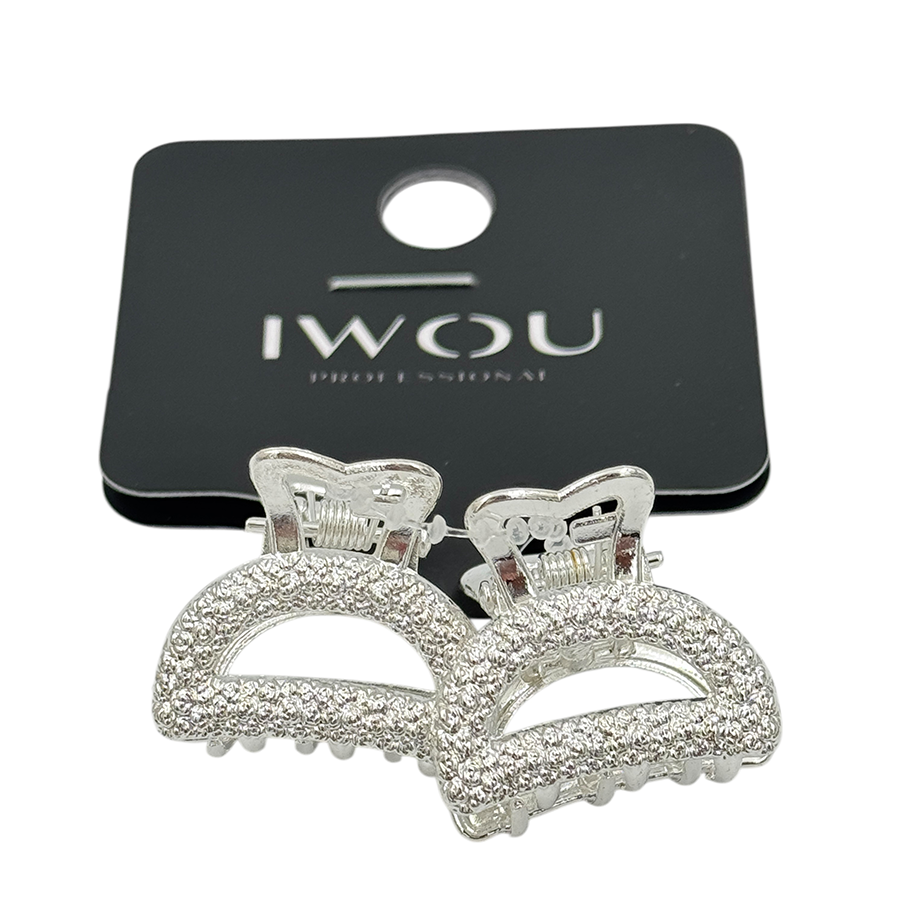 IWOU PROFESSIONAL Краб для волос малый Луна в серебре 2,5*2см 2шт, фото 2