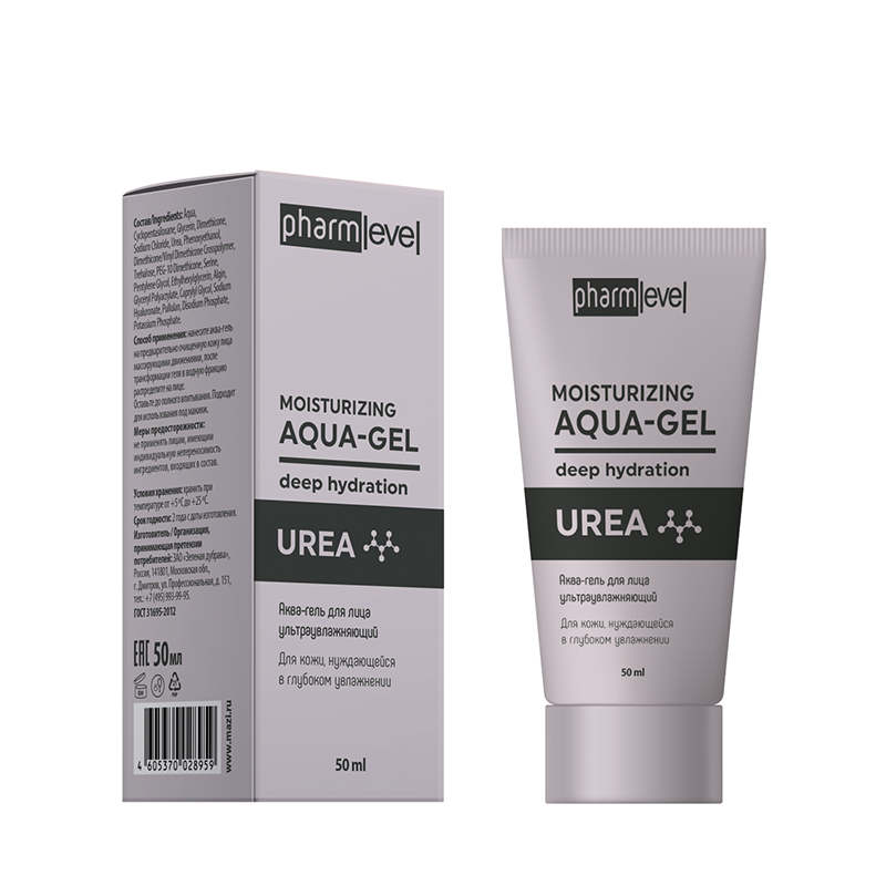 PHARMLEVEL Аква-гель ультраувлажняющий для лица / UREA 50 мл, фото 2