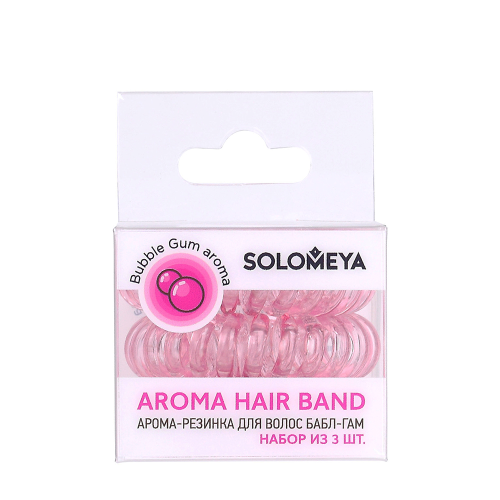 SOLOMEYA Арома-резинка для волос Бабл-гам / Aroma hair band Bubble Gum, набор 3 шт, фото 2