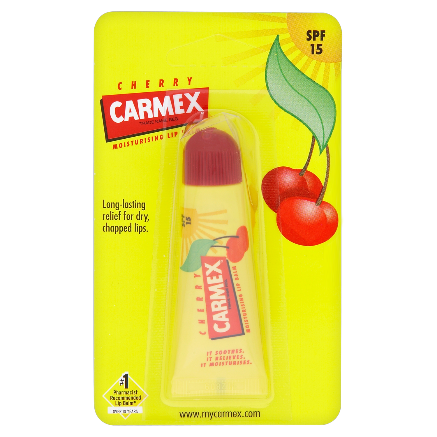 CARMEX Бальзам для губ, вишня SPF 15 (в тубе) / Lip Balm Tube 10 г