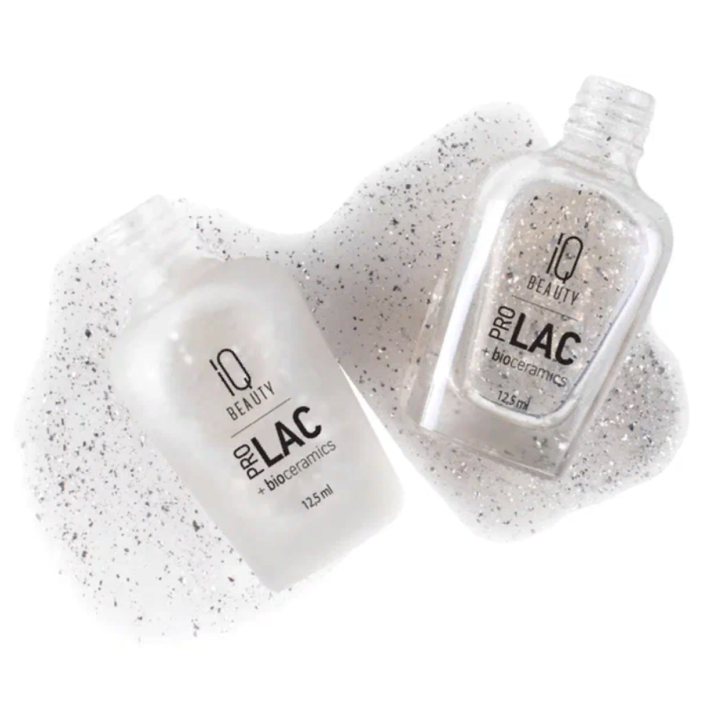 IQ BEAUTY Покрытие финишное для лака профессиональное с поталью глянцевое, серебро / PROLAC+bioceramics Potal glossy top Silver 12.5 мл, фото 4