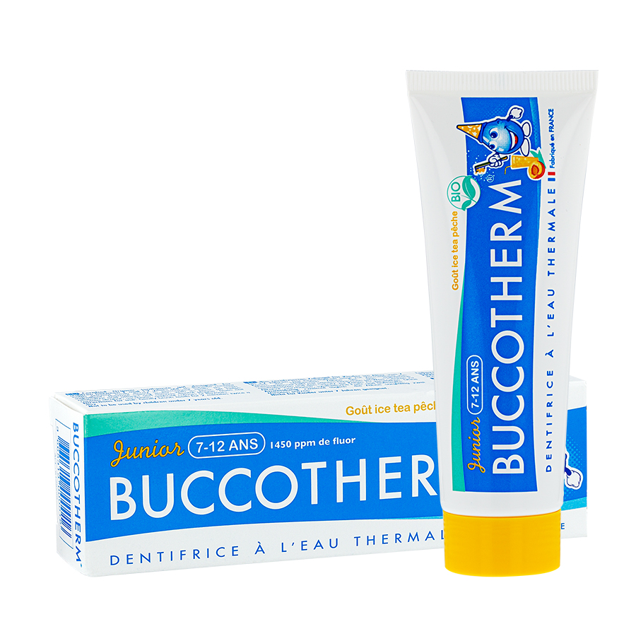 BUCCOTHERM Паста зубная для детей 7 - 12 лет, вкус персиковый чай с термальной родниковой водой / BUCCOTHERM 50 мл, фото 3