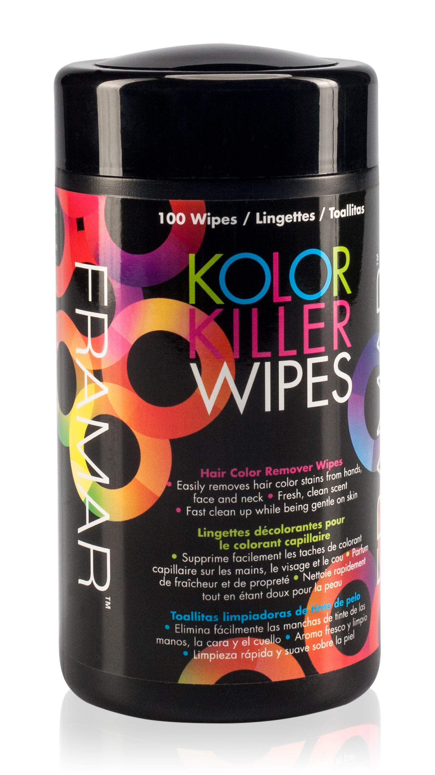 FRAMAR Салфетки влажные для удаления краски с кожи рук, лица и шеи / Kolor Killer Wipes 100 шт