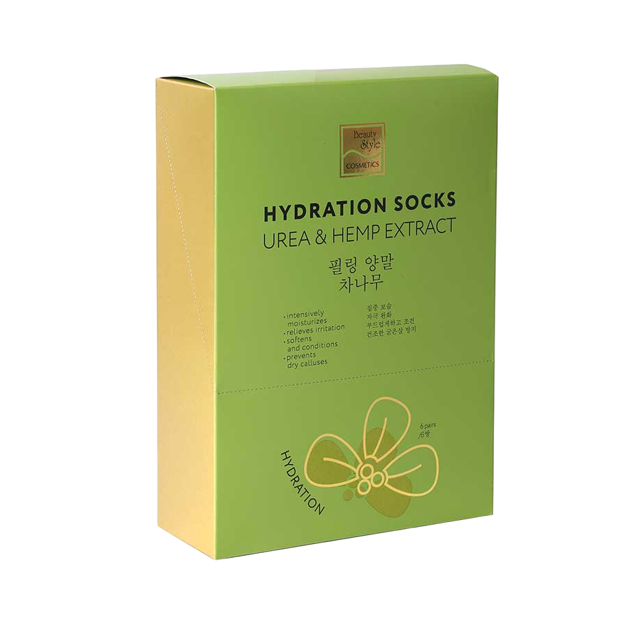 BEAUTY STYLE Носочки увлажняющие для педикюра / UREA & HEMP EXTRACT 6 пар, фото 3