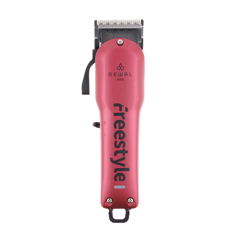 jrl professional триммер для стрижки волос аккумуляторно сетевой t нож 40 мм ff 2020t DEWAL PROFESSIONAL Машинка для стрижки Fгeestyle красная, 0.5-2мм, аккумуляторно-сетевая, 6 насадок