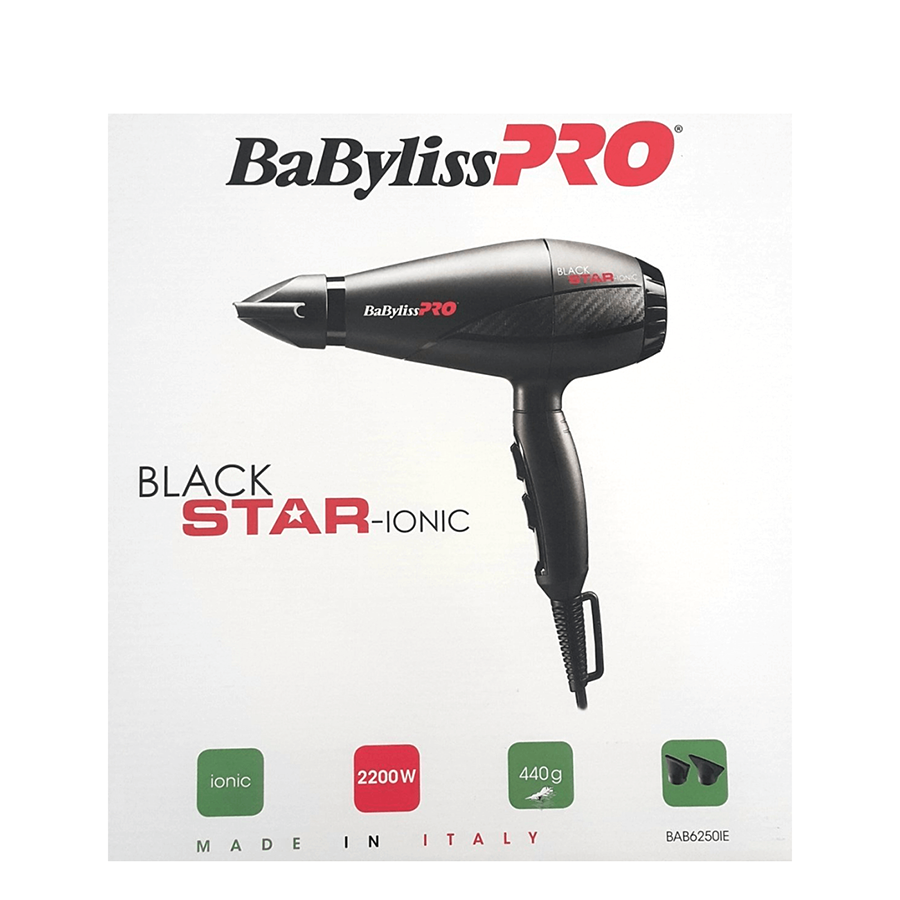 BABYLISS PRO Фен BaByliss Pro BLACK STAR, 2 насадки, 2200Вт, фото 4