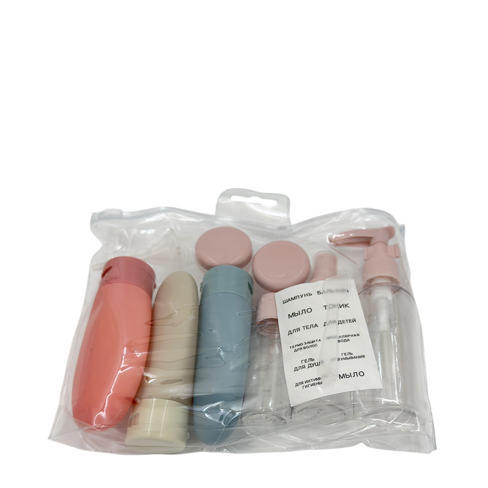 IWOU PROFESSIONAL Набор емкостей для путешествий с наклейками 8пр, фото 1