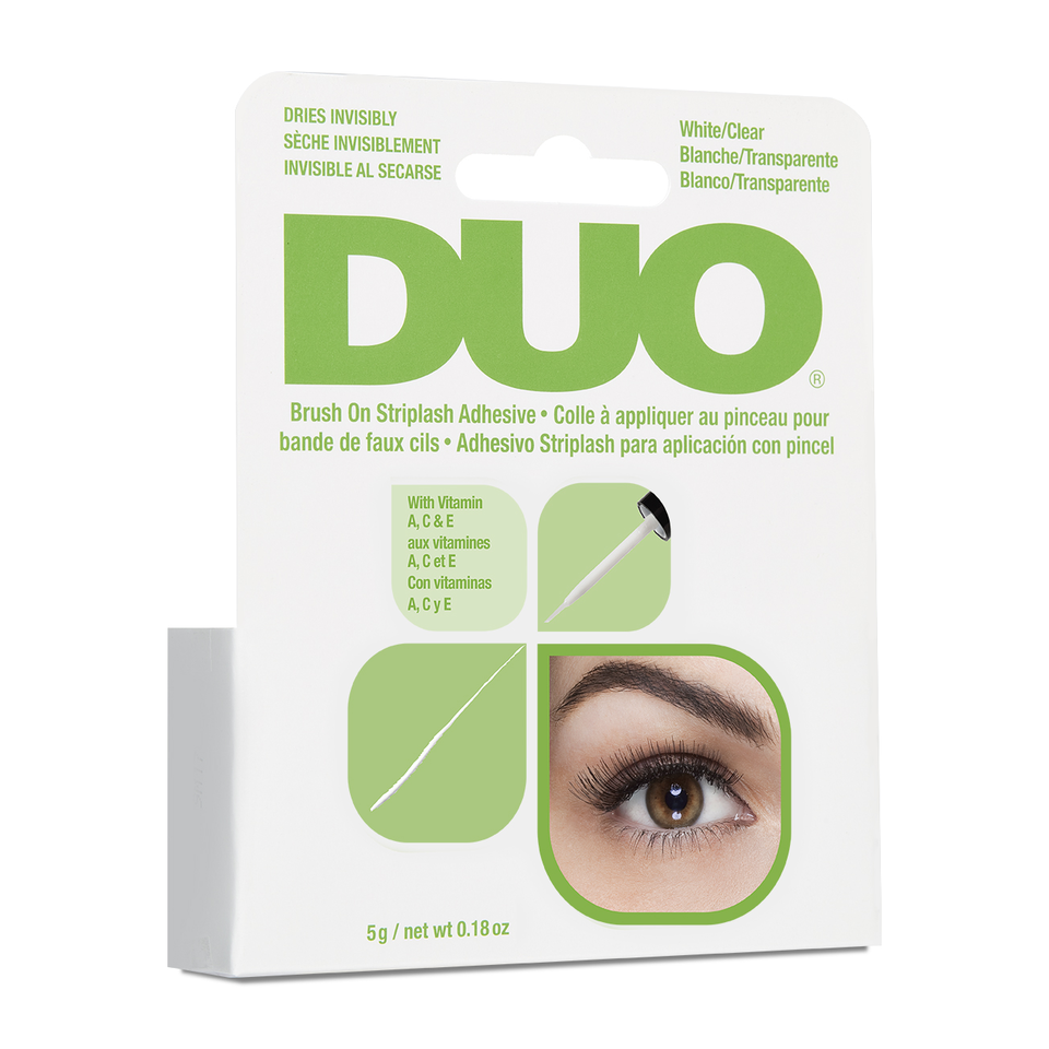 DUO Клей для накладных ресниц с витаминами прозрачный с кистью / Duo Brush On Clear Adhesive 5г acrylic display stand pencil rack for eyebrow fountain clear holder brush paint desk