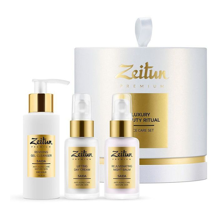 ZEITUN Набор для естественного омоложения кожи: гель для умывания, крем-лифтинг, ночной омолаживающий бальзам / Luxury Beauty Ritua
